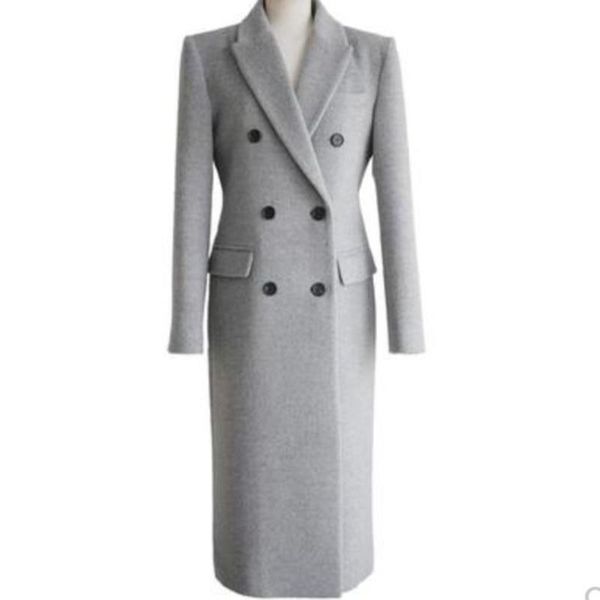 women's wool & blends x-long office lady woolen coat women notched lapel double breasted slim long overcoat plus size, Black
women's wool & blends x-long office lady woolen coat women notched lapel double breasted slim long overcoat plus size, Black