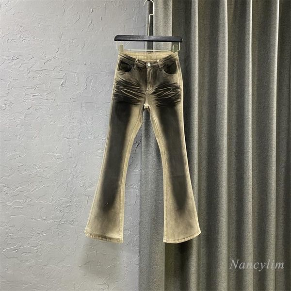 women's jeans khaki women 2021 autumn european fashion personalized dyed bell-bottom pants elastic slim fit skinny denim trousers, Blue
women's jeans khaki women 2021 autumn european fashion personalized dyed bell-bottom pants elastic slim fit skinny denim trousers, Blue