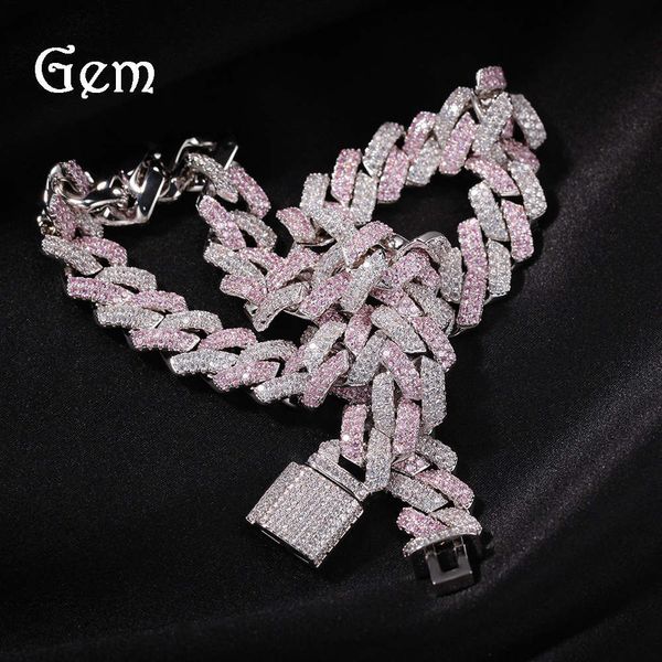 pink and white colorful zircon hip hop necklace fashion personality cuba necklace 16inch18inch, Silver
pink and white colorful zircon hip hop necklace fashion personality cuba necklace 16inch18inch, Silver