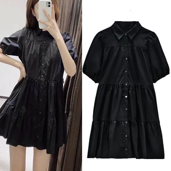 New Women 2021 Short Puff Sleeve Black Flounce Dress Fashion Lapel Collar Elastic Trim Ruffle Hem Button-up Pleated Dresses Mw8p 3O8T, Black;gray
New Women 2021 Short Puff Sleeve Black Flounce Dress Fashion Lapel Collar Elastic Trim Ruffle Hem Button-up Pleated Dresses Mw8p 3O8T, Black;gray