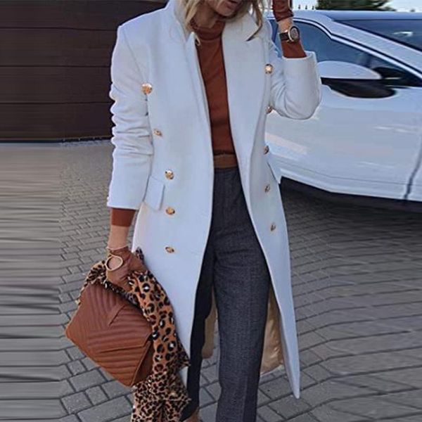 women's wool & blends autumn winter elegant lapel coat jacket women button solid long outwear fashion pocket sleeve overcoat streetwear, Black
women's wool & blends autumn winter elegant lapel coat jacket women button solid long outwear fashion pocket sleeve overcoat streetwear, Black