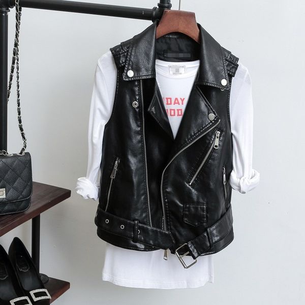 women's knits & tees women spring pu leather black vest solid waistcoat female autumn fashion sleeveless zipper s polyester street, White
women's knits & tees women spring pu leather black vest solid waistcoat female autumn fashion sleeveless zipper s polyester street, White