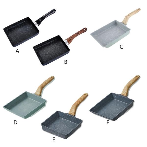 pans dropship japanese stainless steel omelette pan nonstick tamagoyaki gas egg retangle small frying pancakes for stovetop
