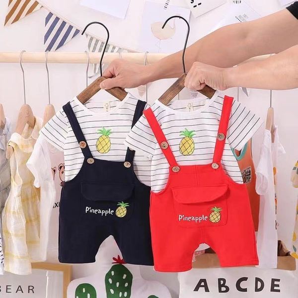 2021 summer children's short sleeve suit 2-piece set of 0-4 year old baby's suspenders, Blue
2021 summer children's short sleeve suit 2-piece set of 0-4 year old baby's suspenders, Blue