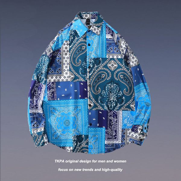 tkpa high street cashew flower full print long sleeve shirt men's fashion brand loose casual couple coat beach shirt, White;black
tkpa high street cashew flower full print long sleeve shirt men's fashion brand loose casual couple coat beach shirt, White;black