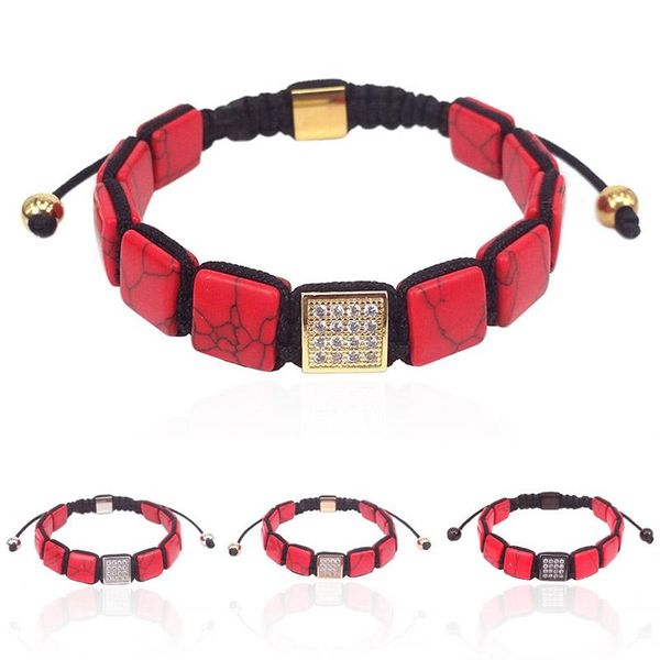 tennis wholesale mens natural bracelet square red turquoises stone & zircon beads braiding macrame bracelets for women jewelry gifts, Golden;silver
tennis wholesale mens natural bracelet square red turquoises stone & zircon beads braiding macrame bracelets for women jewelry gifts, Golden;silver