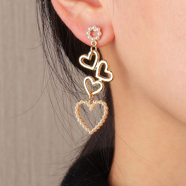 ez3370 fashion accessories simple temperament love super fairy heart long earrings, Silver
ez3370 fashion accessories simple temperament love super fairy heart long earrings, Silver