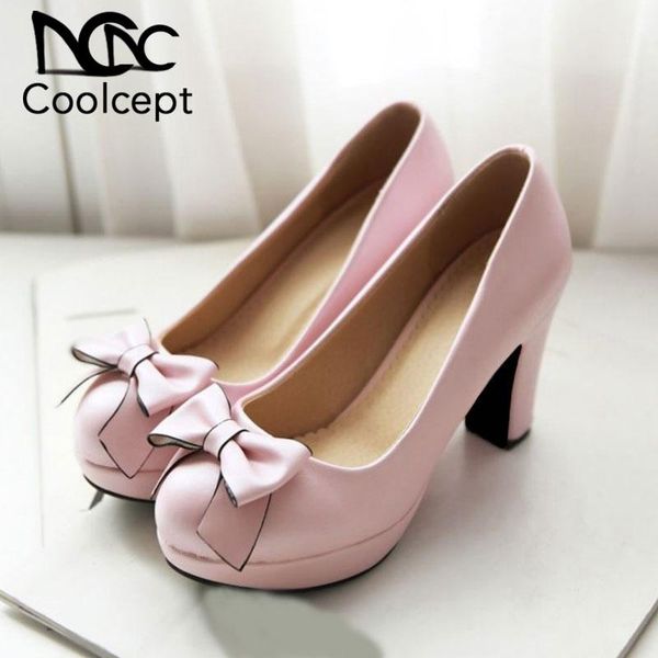 dress shoes coolcept women pumps fashion thick heels platform elegant bowknot round toe party footwear size 32-43, Black
dress shoes coolcept women pumps fashion thick heels platform elegant bowknot round toe party footwear size 32-43, Black