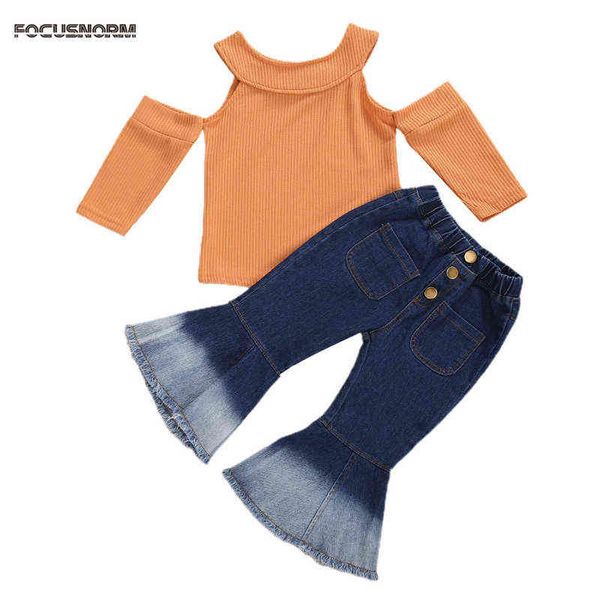 autumn fashion baby girls clothes sets 1-7y knit long sleeve off shoulder sweater denim flare pants g220217, White
autumn fashion baby girls clothes sets 1-7y knit long sleeve off shoulder sweater denim flare pants g220217, White