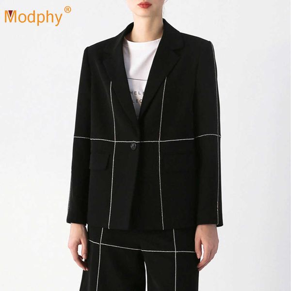 fashion diamond stripe stitching 2 two-piece set v-neck blazer+ high-waist wide-leg pants casual suit women autumn 210527, White
fashion diamond stripe stitching 2 two-piece set v-neck blazer+ high-waist wide-leg pants casual suit women autumn 210527, White