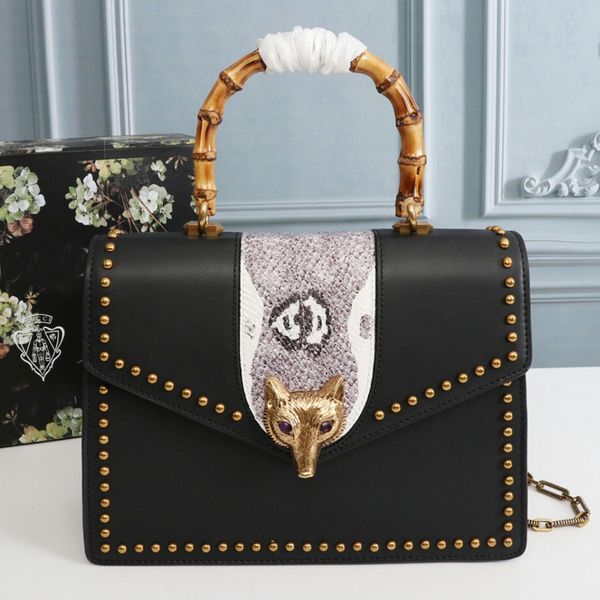 Chain Flap Tote Bag Handbag Purse Shoulder Bags Fashion Genuine Leather Fox Head Hardware Bamboo Handle Interior Zipper High Quality Women Handbags
Chain Flap Tote Bag Handbag Purse Shoulder Bags Fashion Genuine Leather Fox Head Hardware Bamboo Handle Interior Zipper High Quality Women Handbags