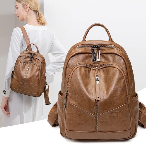 backpack fashion soft leather ladies korean version of large-capacity anti-theft simple school bag travel 2021
backpack fashion soft leather ladies korean version of large-capacity anti-theft simple school bag travel 2021