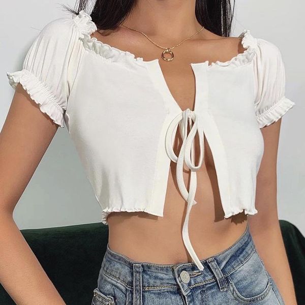 women's t-shirt women t-shirts 2021 white knot front lace-up cardigan short sleeve ruffle v neck thin slim fit tee sweater summer to
women's t-shirt women t-shirts 2021 white knot front lace-up cardigan short sleeve ruffle v neck thin slim fit tee sweater summer to