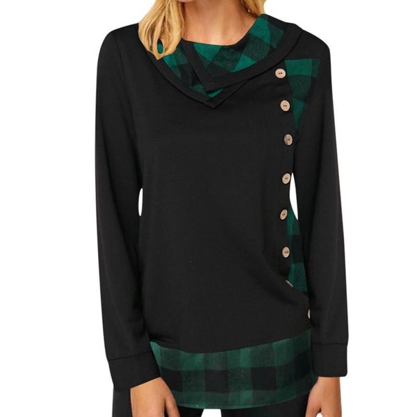 women's hoodies & sweatshirts autumn and winter fashion plaid stitching long-sleeved heap pile collar shirt women, Black
women's hoodies & sweatshirts autumn and winter fashion plaid stitching long-sleeved heap pile collar shirt women, Black