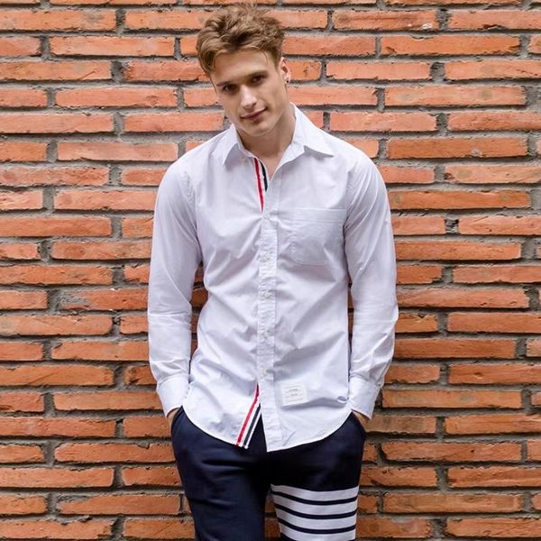 men's casual shirts thombrand men shirt cotton women blouse business korean design slim oxford turn down fashcollar long sleeve, White;black
men's casual shirts thombrand men shirt cotton women blouse business korean design slim oxford turn down fashcollar long sleeve, White;black