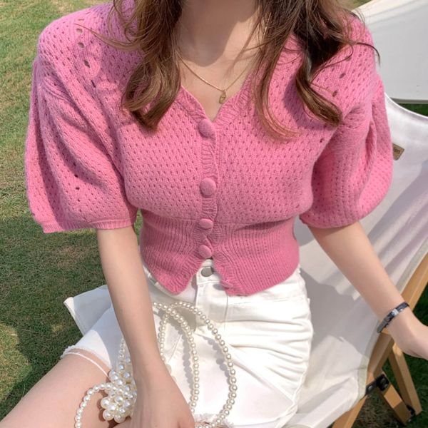 casual dresses bubble sleeve summer korean knitted sweater mujer women v-neck thin cardigan girls crop pull femme, Black;gray
casual dresses bubble sleeve summer korean knitted sweater mujer women v-neck thin cardigan girls crop pull femme, Black;gray