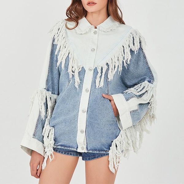 women's jackets winter 2021 fashion temperament street style black white stitching su-lined single-row button-down design loose denim j, Black;brown
women's jackets winter 2021 fashion temperament street style black white stitching su-lined single-row button-down design loose denim j, Black;brown