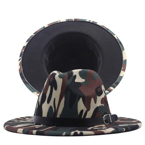 wide brim hats autumn winte female felt hat male fashion camouflage jazz fedoras chapeau sombrero imitation wool, Blue;gray
wide brim hats autumn winte female felt hat male fashion camouflage jazz fedoras chapeau sombrero imitation wool, Blue;gray