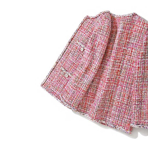 women's jackets women korean loose sweet coats 2021 autumn winter female elegant pink plaid tweed celebrity weave coat, Black;brown
women's jackets women korean loose sweet coats 2021 autumn winter female elegant pink plaid tweed celebrity weave coat, Black;brown