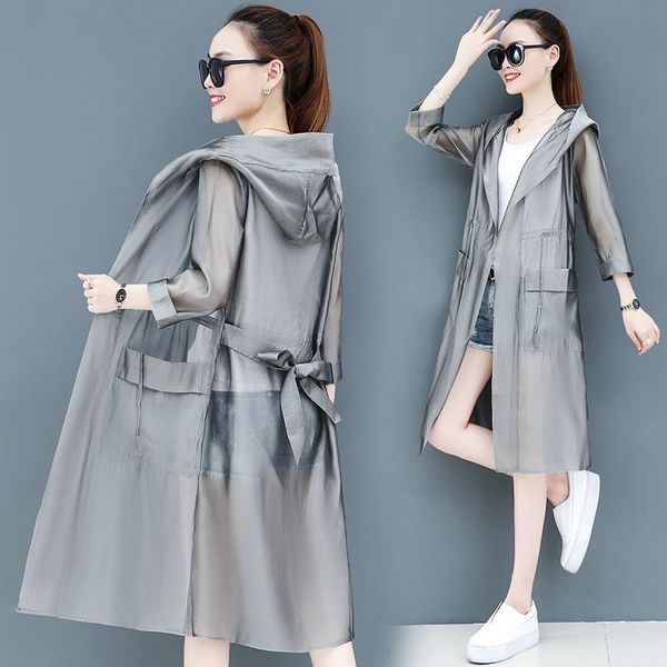 women's trench coats spring autumn mid-length sun protection coat women 2021 korean fashion loose hooded windbreaker overcoat female a3, Tan;black
women's trench coats spring autumn mid-length sun protection coat women 2021 korean fashion loose hooded windbreaker overcoat female a3, Tan;black