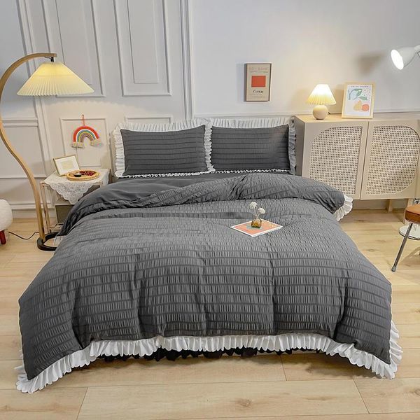 bedding sets seersucker bed linen set double/ size solid color bedclothes plain dyed quilt cover with flat sheet for bedroom
bedding sets seersucker bed linen set double/ size solid color bedclothes plain dyed quilt cover with flat sheet for bedroom