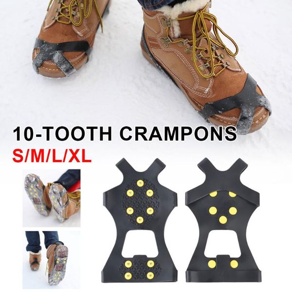 cords, slings and webbing 1 pair 10 studs winter climbing anti slip shoes cover tpr skid spike grips cleats crampons for hiking accessories
cords, slings and webbing 1 pair 10 studs winter climbing anti slip shoes cover tpr skid spike grips cleats crampons for hiking accessories
