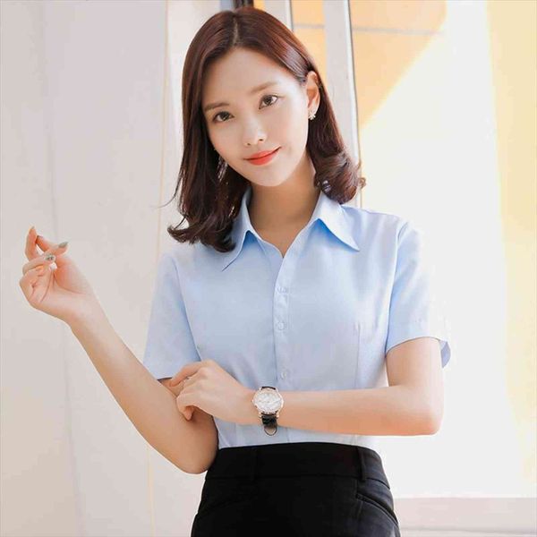 v neck short sleeve office women shirt formal striped solid female social blouses blusas, White
v neck short sleeve office women shirt formal striped solid female social blouses blusas, White