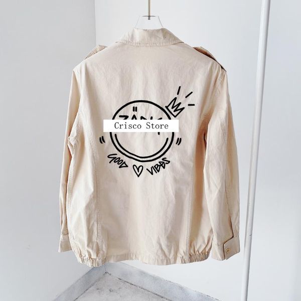 women's jackets 100% cotton light khaki button jacket design workwear trench pattern letter embroidery coat, Black;brown
women's jackets 100% cotton light khaki button jacket design workwear trench pattern letter embroidery coat, Black;brown