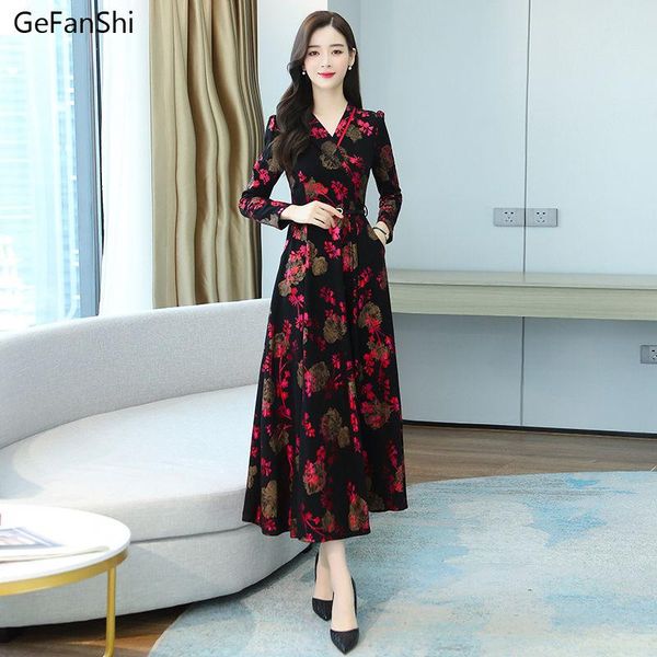 casual dresses 2021 autumn winter women vintage long sleeve print floral dress fashion elegant slim office lady robe, Black;gray
casual dresses 2021 autumn winter women vintage long sleeve print floral dress fashion elegant slim office lady robe, Black;gray