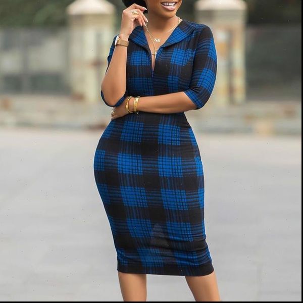 women plaid dress bodycon half sleeves v neck elegant office ladies classy modest vestidos fashion package hip slim sheath robes, Black;gray
women plaid dress bodycon half sleeves v neck elegant office ladies classy modest vestidos fashion package hip slim sheath robes, Black;gray