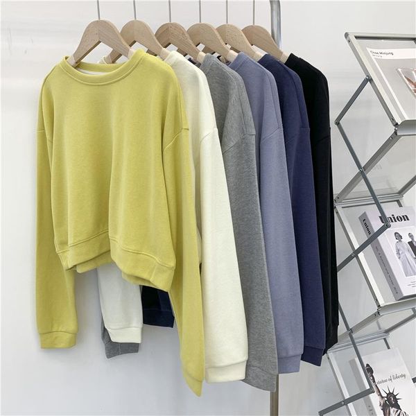 women's hoodies & sweatshirts women solid harajuku pullover round neck sweatershirt haze blue long sleeve loose vintage wild short coat, Black
women's hoodies & sweatshirts women solid harajuku pullover round neck sweatershirt haze blue long sleeve loose vintage wild short coat, Black