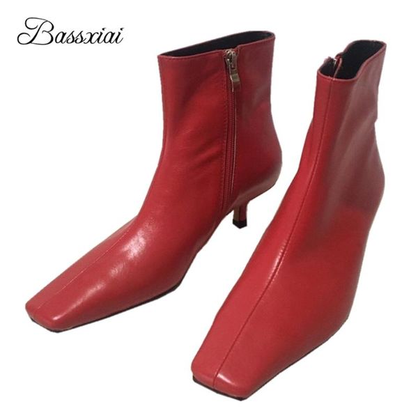 boots candy color genuine leather ankle women kitten heel square toe side zip autumn winter short booties, Black
boots candy color genuine leather ankle women kitten heel square toe side zip autumn winter short booties, Black