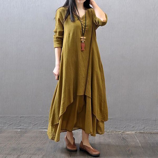 summer autumn women 2020 casual plus size a line linen long es elegant loose party beach vestidos femme 5xl souw, Black
summer autumn women 2020 casual plus size a line linen long es elegant loose party beach vestidos femme 5xl souw, Black