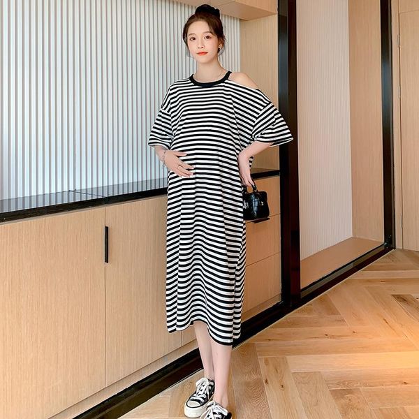 maternity dresses 001# summer casual striped long dress large size loose nursing clothes for pregnant women chic shoulder off pregnancy, White
maternity dresses 001# summer casual striped long dress large size loose nursing clothes for pregnant women chic shoulder off pregnancy, White