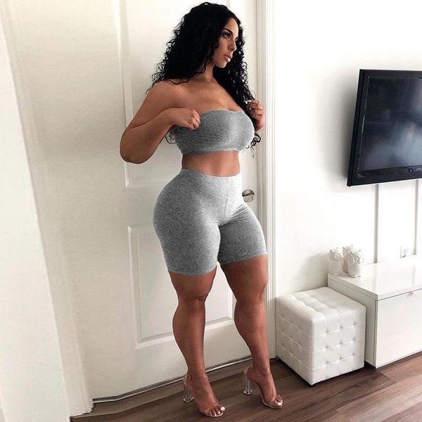 summer strapless tracksuit two piece set women 2021 outfit streetwear suit crop and sheath shorts birthday tracksuits, Gray
summer strapless tracksuit two piece set women 2021 outfit streetwear suit crop and sheath shorts birthday tracksuits, Gray