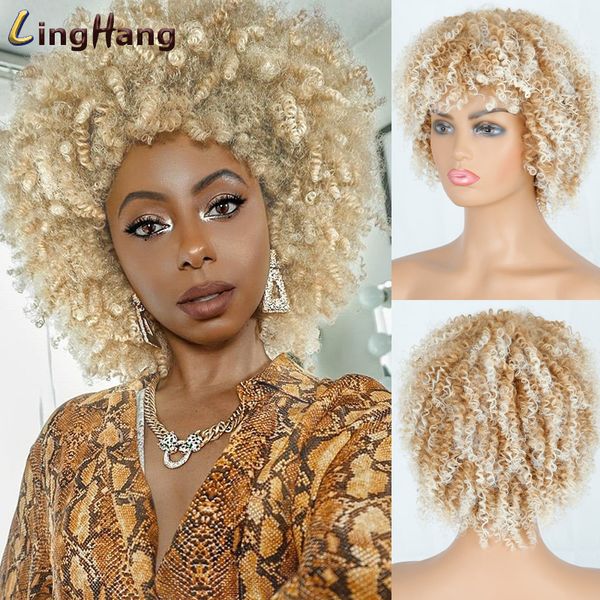 12inches afro kinky curly wig synthetic short wig with bangs mixed brown and blonde wig for black womenfactory direct
12inches afro kinky curly wig synthetic short wig with bangs mixed brown and blonde wig for black womenfactory direct