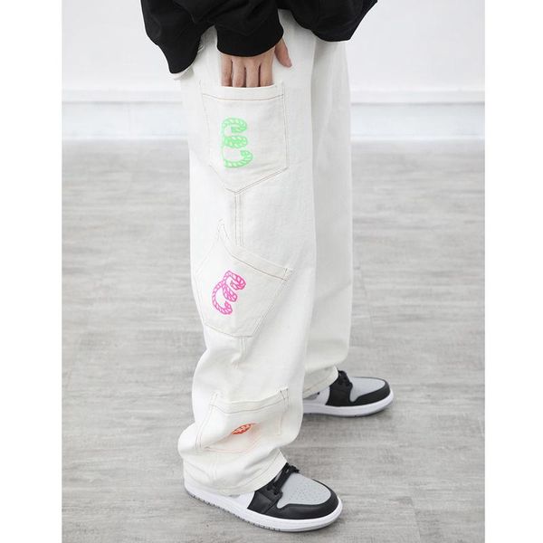 women's jeans varofi street hip hop multi-pocket alphabet print straight leg women pants wide y2k fall 2021, Blue
women's jeans varofi street hip hop multi-pocket alphabet print straight leg women pants wide y2k fall 2021, Blue