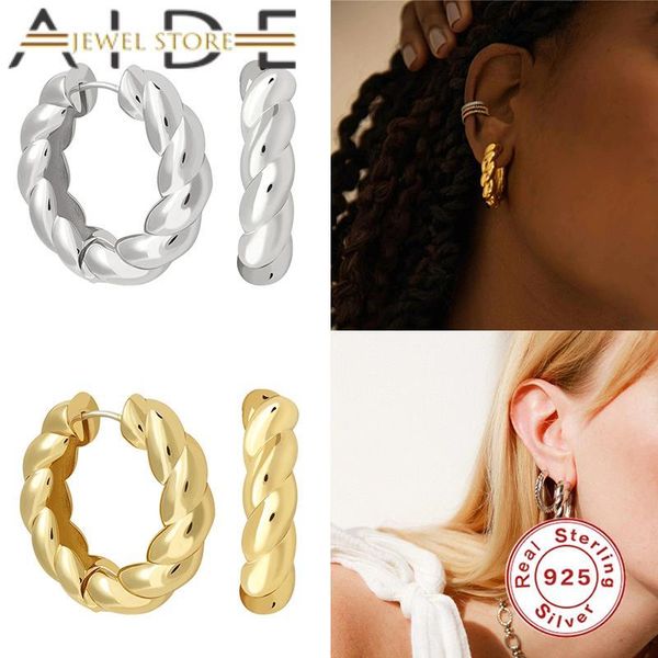 hoop & huggie aide 925 sterling silver punk earring for women trendy twist pattern round circle fine jewerly orecchini donna, Golden;silver
hoop & huggie aide 925 sterling silver punk earring for women trendy twist pattern round circle fine jewerly orecchini donna, Golden;silver