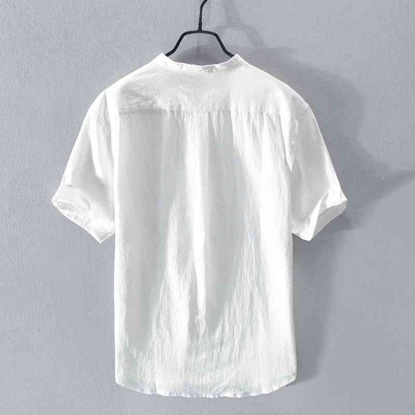 rc211 - men's knitted linen short sleeve shirt simple casual linen shirt2021, White;black
rc211 - men's knitted linen short sleeve shirt simple casual linen shirt2021, White;black