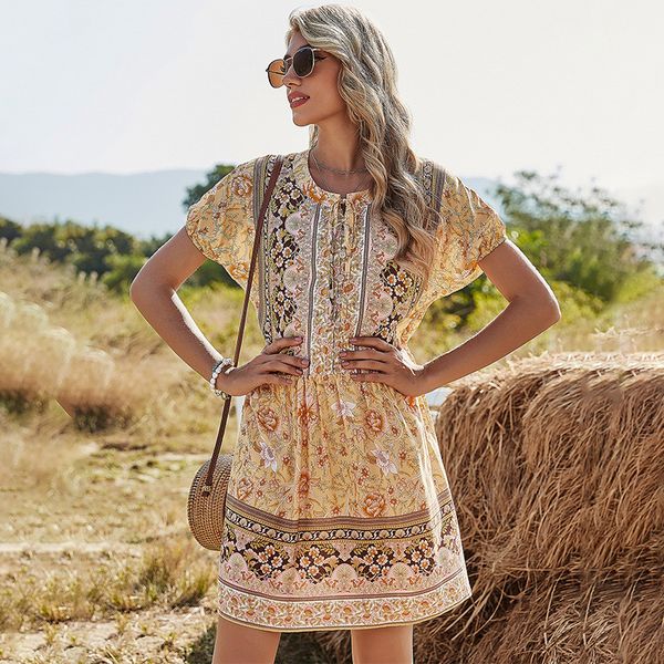 2021 spring new vintage print bohemian o neck short sleeve button for women fashion summer mqpm, Black;gray
2021 spring new vintage print bohemian o neck short sleeve button for women fashion summer mqpm, Black;gray