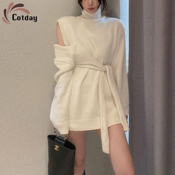 casual dresses cotday knitted loose turtleneck white 2021 off shoulder lady women winter woman pullover sweater dress, Black;gray
casual dresses cotday knitted loose turtleneck white 2021 off shoulder lady women winter woman pullover sweater dress, Black;gray