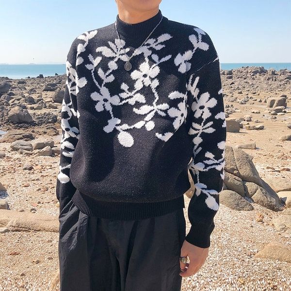 2021 winter thick flower sweater men's warmth fashion retro casual knitted pullover men knitting sweaters mens clothes dj35, White;black
2021 winter thick flower sweater men's warmth fashion retro casual knitted pullover men knitting sweaters mens clothes dj35, White;black