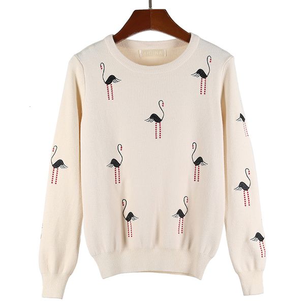 2021 new women knitted sweater winter animal embroidered spring and autumn long sleeve female pullovers casual whnt, White;black
2021 new women knitted sweater winter animal embroidered spring and autumn long sleeve female pullovers casual whnt, White;black