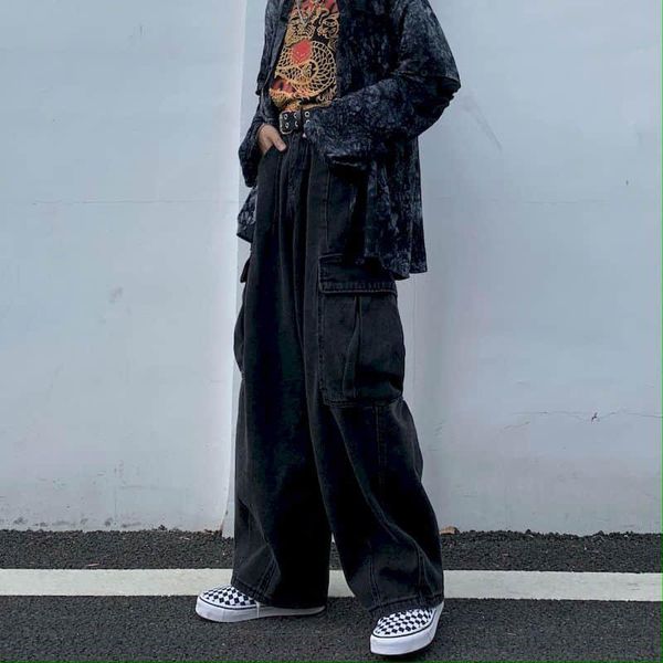 autumn spring harajuku jeans overalls men's straight pants solid vintage wide leg pants women loose high waist trousers, Blue
autumn spring harajuku jeans overalls men's straight pants solid vintage wide leg pants women loose high waist trousers, Blue