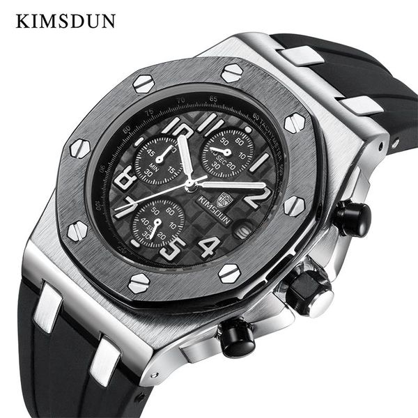 wristwatches kimsdun brand date men's quartz chronograph watch luxury military business casual silicone strap relogio masculino, Slivery;brown
wristwatches kimsdun brand date men's quartz chronograph watch luxury military business casual silicone strap relogio masculino, Slivery;brown