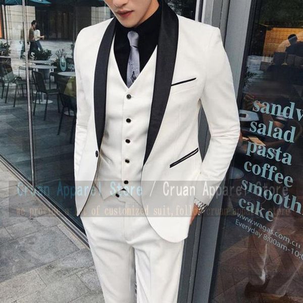 men's suits & blazers custom made white wedding for groom man slim fit party prom male tuxedo set trendy shawl lapel blazer vest pants, White;black
men's suits & blazers custom made white wedding for groom man slim fit party prom male tuxedo set trendy shawl lapel blazer vest pants, White;black