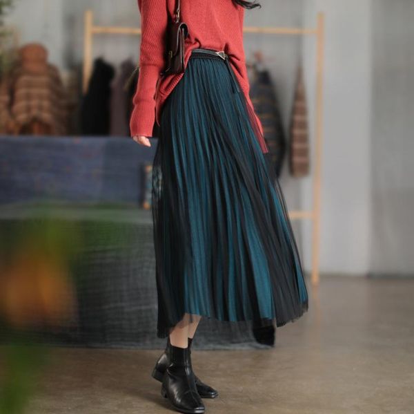 spring autumn yarn skirts retro solid color loose fashion female ankle-length pleated skirt belt wild, Black
spring autumn yarn skirts retro solid color loose fashion female ankle-length pleated skirt belt wild, Black