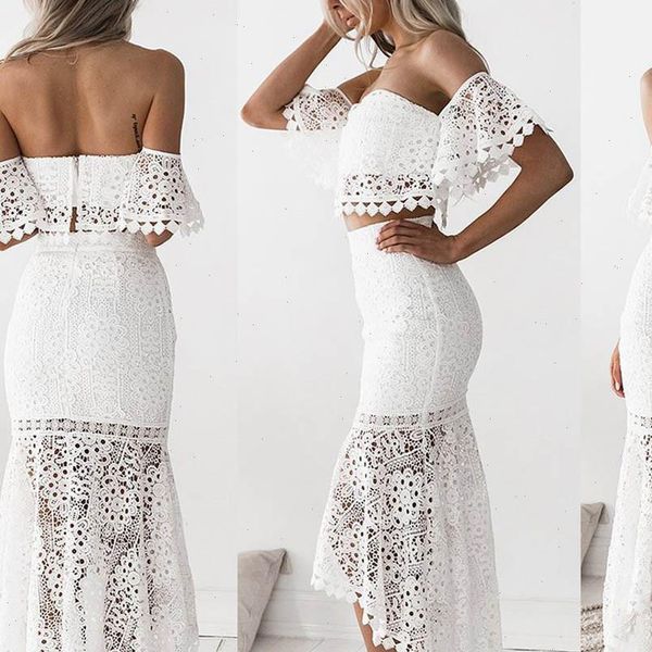 women white lace dresses ladies sets summer lace slim strapless backless irregular pencil dresses off shoulder two pcs 5$, Black;gray
women white lace dresses ladies sets summer lace slim strapless backless irregular pencil dresses off shoulder two pcs 5$, Black;gray