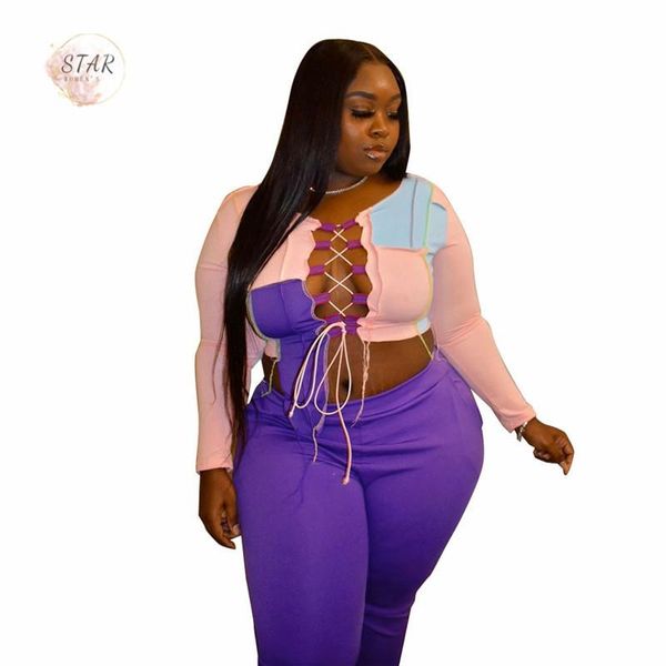 plus size 2 piece set women pants sets women bandage patchwork crop sweatpants tracksuit club outfits wholesale dropshipping, Gray
plus size 2 piece set women pants sets women bandage patchwork crop sweatpants tracksuit club outfits wholesale dropshipping, Gray