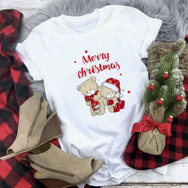 women's t-shirt fixsys lovely cartoon bears print women merry christmas casual cotton tshirt fashion graphics short sleeve, White
women's t-shirt fixsys lovely cartoon bears print women merry christmas casual cotton tshirt fashion graphics short sleeve, White